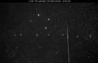 Coathanger Asterism and meteor